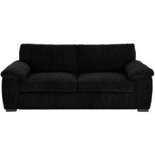 (3 Seater , Black ) Jumbo Cord Amalfi Sofa in Soft Cord Fabric