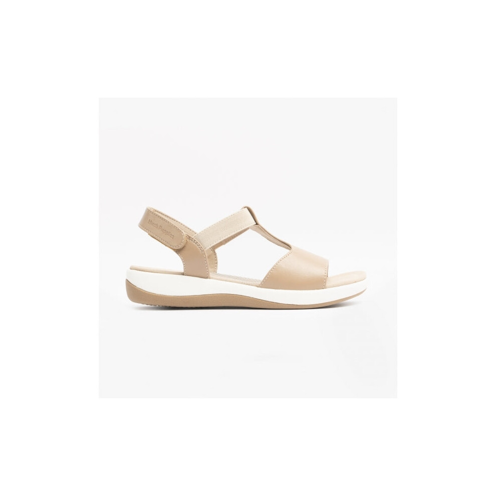 (UK 8) Hush Puppies SYLVIE Womens Leather Sandals Taupe