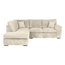 (Left Hand Corner , Cream) Jumbo Cord Amalfi Sofa in Soft Cord Fabric