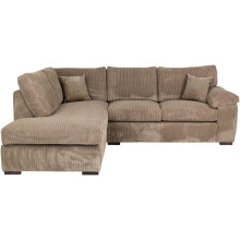(Left Hand Corner , Beige) Jumbo Cord Amalfi Sofa in Soft Cord Fabric