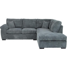 (Right Hand Corner, Grey) Jumbo Cord Amalfi Sofa in Soft Cord Fabric