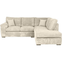 (Right Hand Corner, Cream) Jumbo Cord Amalfi Sofa in Soft Cord Fabric