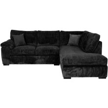 (Right Hand Corner, Black ) Jumbo Cord Amalfi Sofa in Soft Cord Fabric