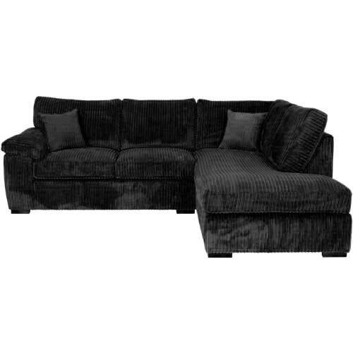 (Right Hand Corner, Black ) Jumbo Cord Amalfi Sofa in Soft Cord Fabric