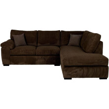 (Right Hand Corner, Brown) Jumbo Cord Amalfi Sofa in Soft Cord Fabric