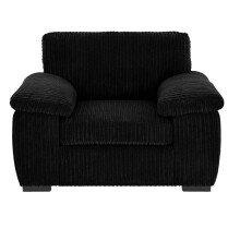 (Arm Chair, Black ) Jumbo Cord Amalfi Sofa in Soft Cord Fabric