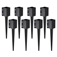 Vevor FXDD35YC24YCFUXF1V0 24 x 4 x 4 in. Metal Black Powder Coated Post Stake Ground for Mailbox - Pack of 8