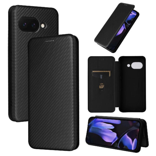 (Black) Google Pixel 9a Flip Case With Card Holder 1