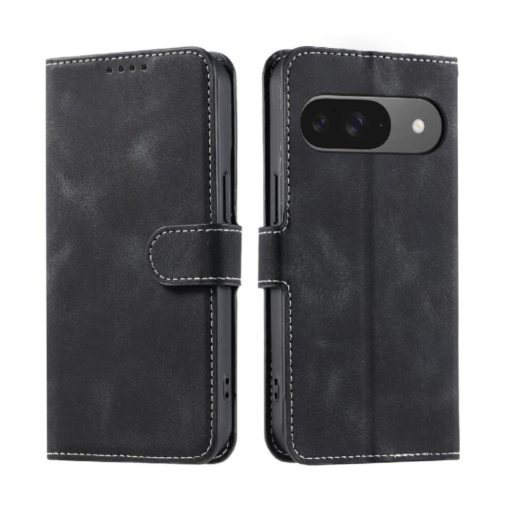 (Black) Flip Case For Google Pixel 9 Wallet Card Slots Black 764549366422