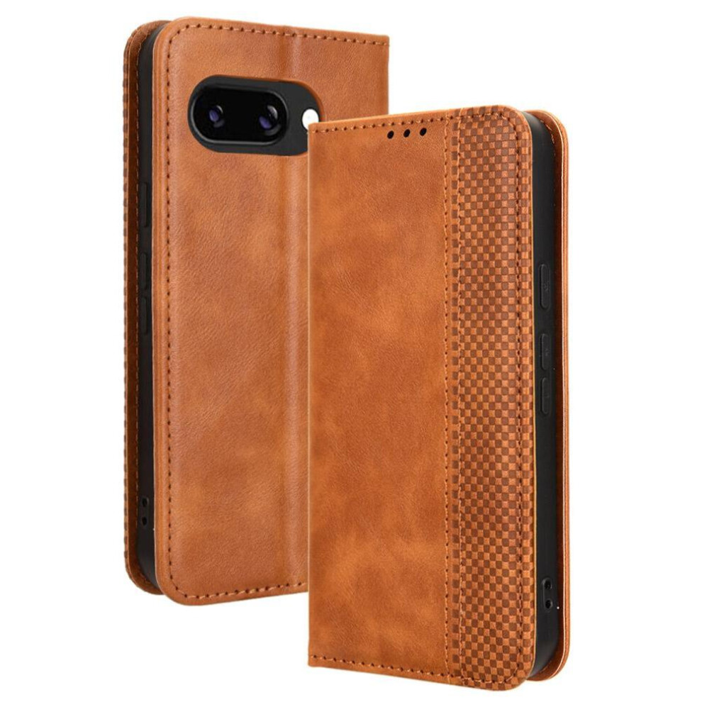 (Brown) Case For Google Pixel 9A Pu Leather Wallet Brown 764549366651