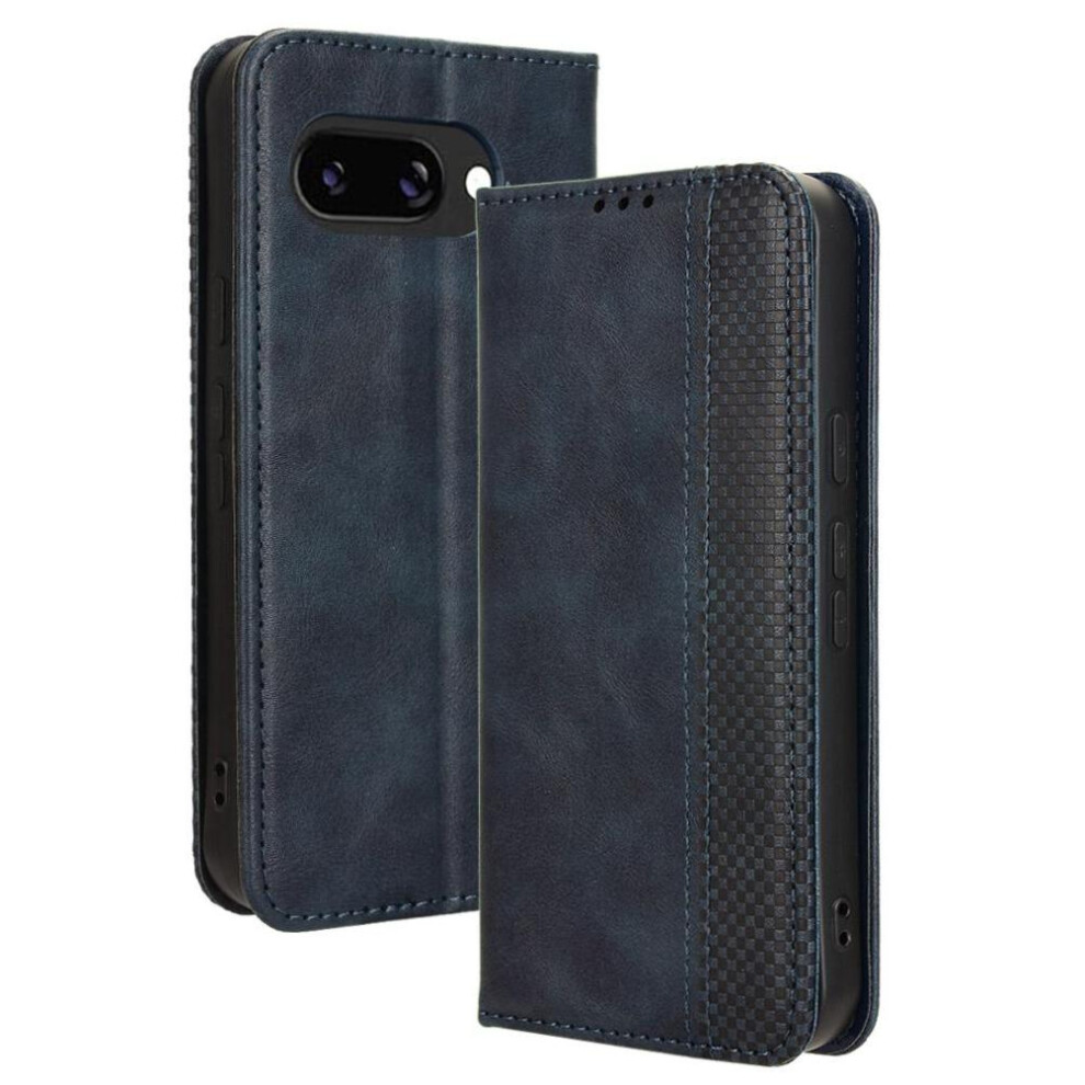(Blue) Case For Google Pixel 9A Pu Leather Wallet Blue 764549366644