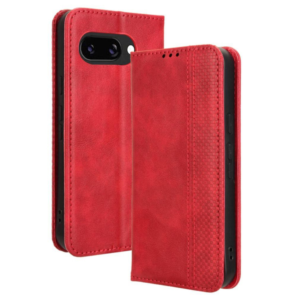 (Red) Case For Google Pixel 9A Pu Leather Wallet Red 764549366637