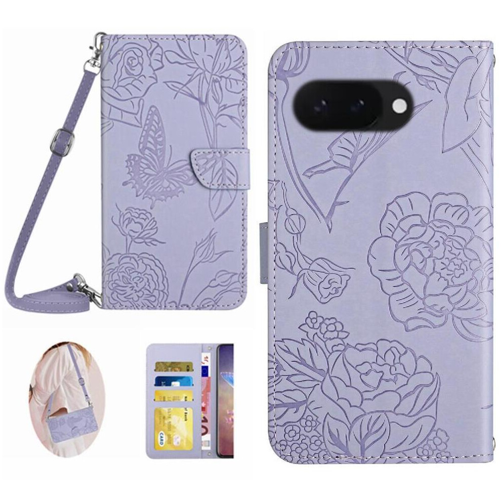 ( Violet) Case For Google Pixel 9A Butterflies And Flowers Light 764549367306