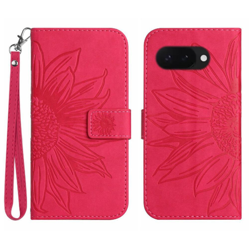 (Rose ) Case For Google Pixel 9A Flip Wallet Phone Case Red 764549367405