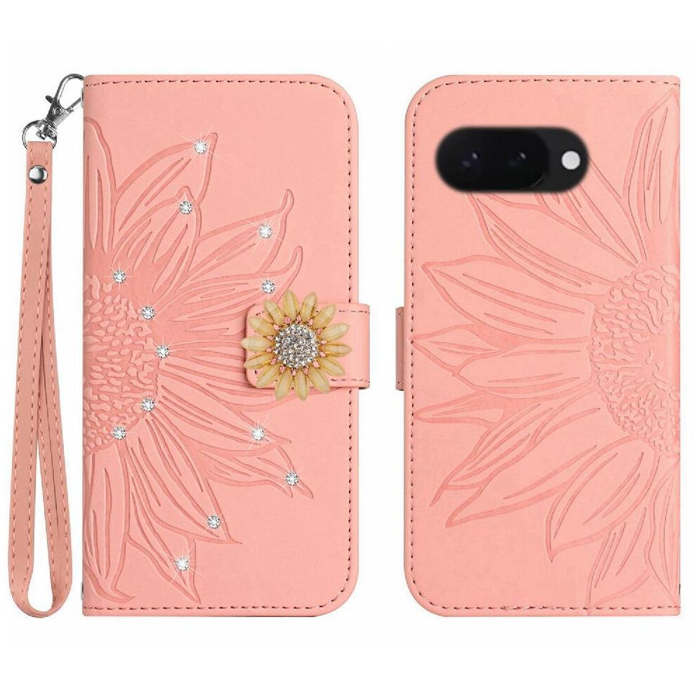 (Pink) Flip Case For Google Pixel 9A Flip Wallet Credit Pink 764549367436