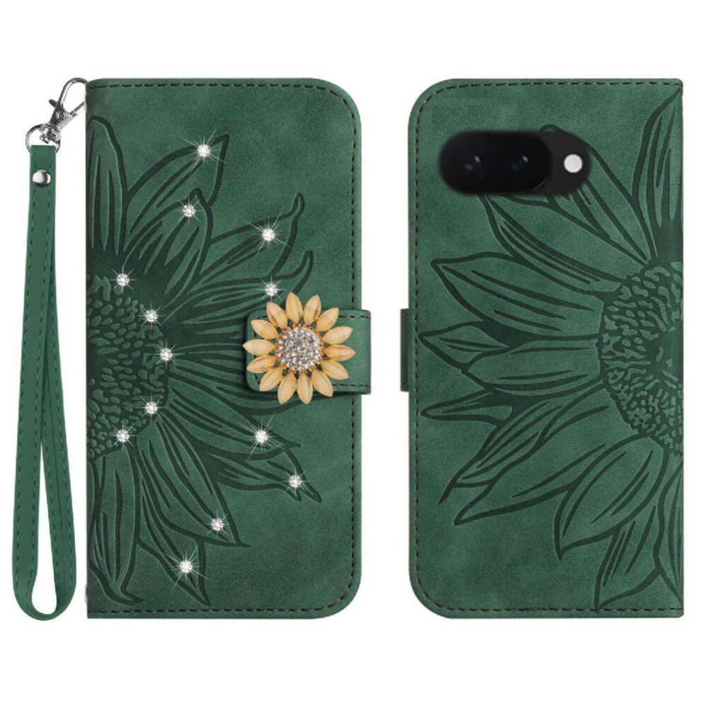 (Green) Flip Case For Google Pixel 9A Flip Wallet Credit Green 764549367498