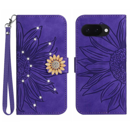 (Dark violet) Flip Case for Google Pixel 9a Flip Wallet Credit