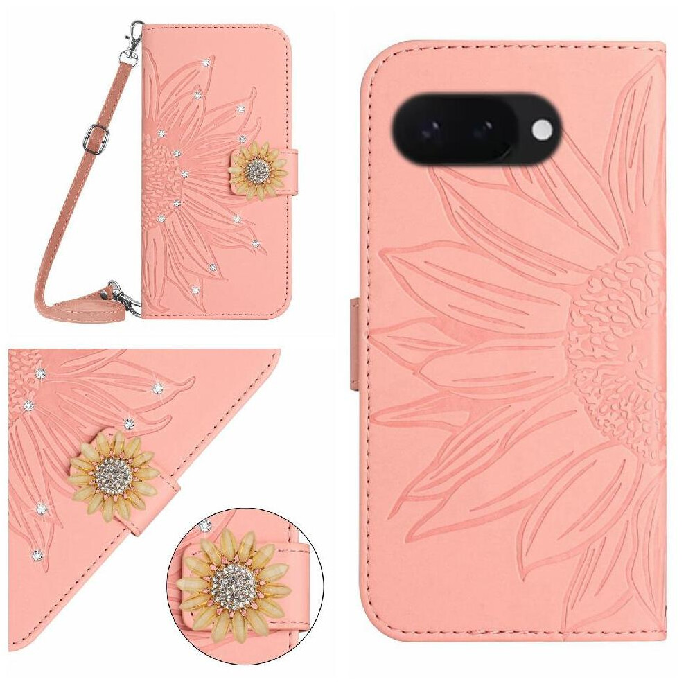 (Pink) Flip Case For Google Pixel 9A Sunflower Pink 764549367573