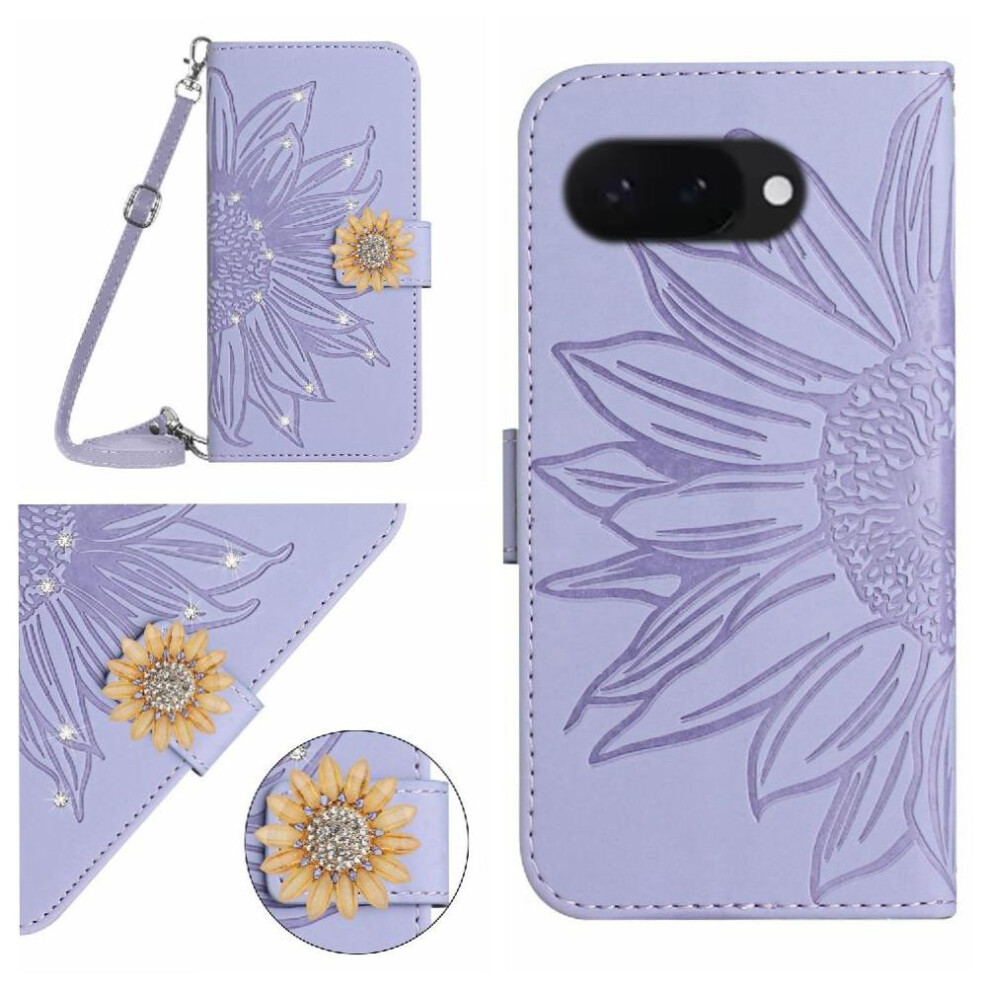 ( Violet) Flip Case For Google Pixel 9A Sunflower Light 764549367597