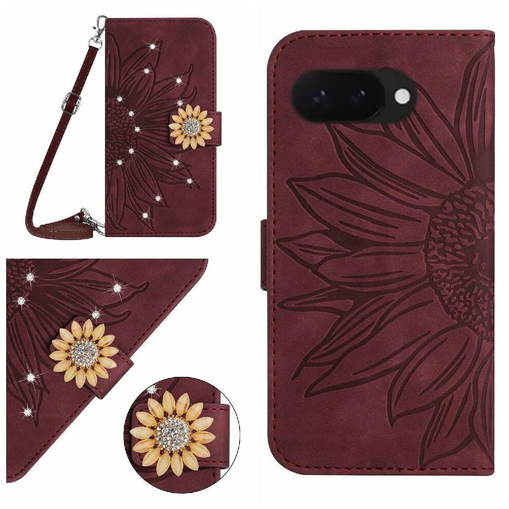 (Brown) Flip Case For Google Pixel 9A Sunflower Brown 764549367610