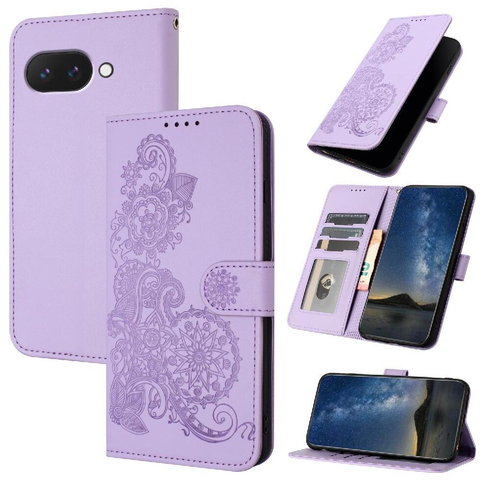 (Purple) Flip Case For Google Pixel 9A Flip Folio Book Kickstand Protective With Card Slot Stand Pu Leather Magnetic Closure Purple 764549368174