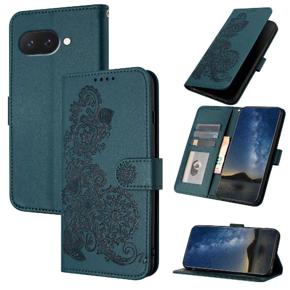 (Green) Flip Case For Google Pixel 9A Flip Folio Book Kickstand Protective With Card Slot Stand Pu Leather Magnetic Closure Green 764549368204