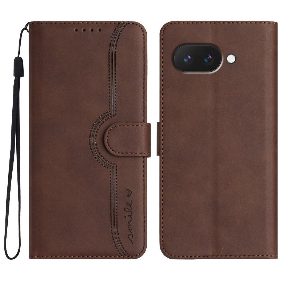 (Brown) Compatible With Google Pixel 9A Premium Pu Built-In Magnet Cover Wallet Brown 764549368372