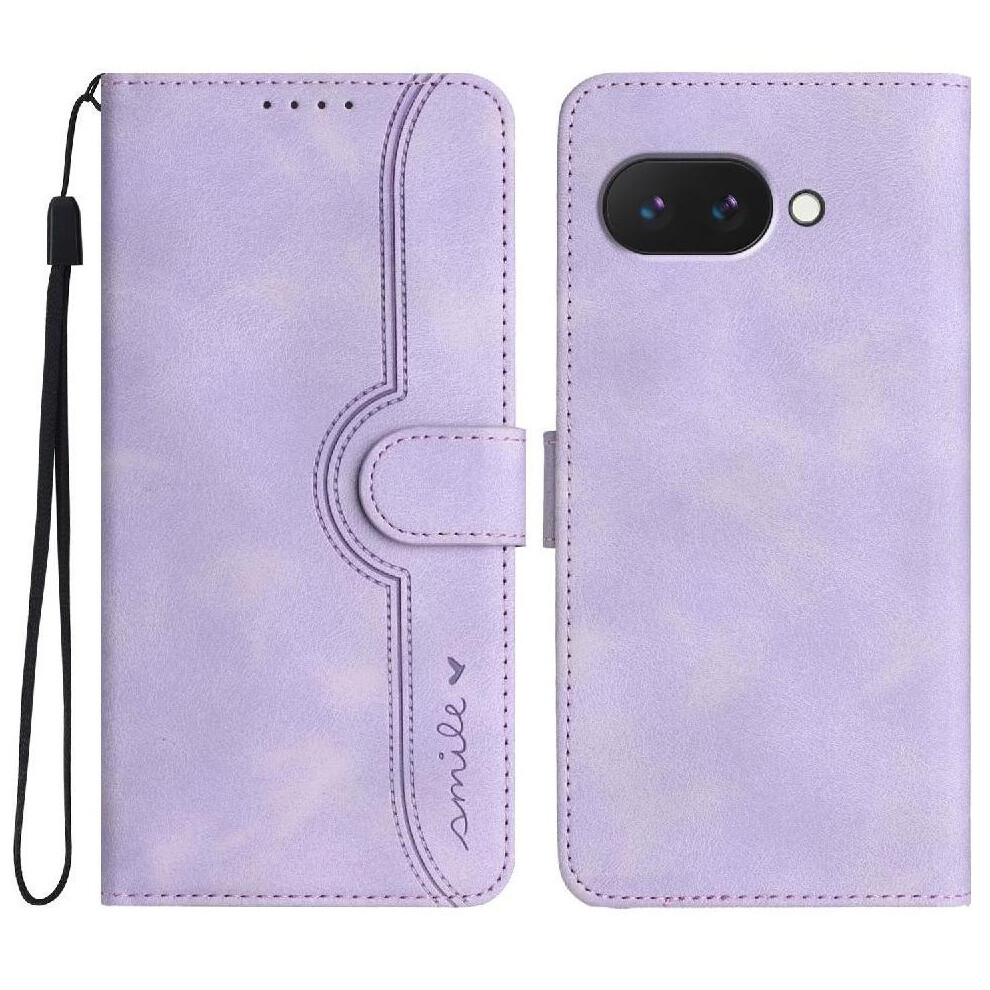 (Purple) Compatible With Google Pixel 9A Premium Pu Built-In Magnet Cover Wallet Purple 764549368402