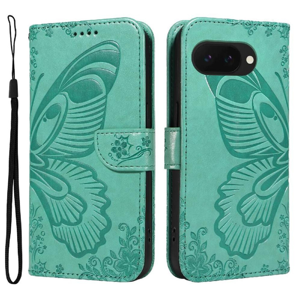 (Green) Flip Case For Google Pixel 9A High Quality Leathe Green 764549369119