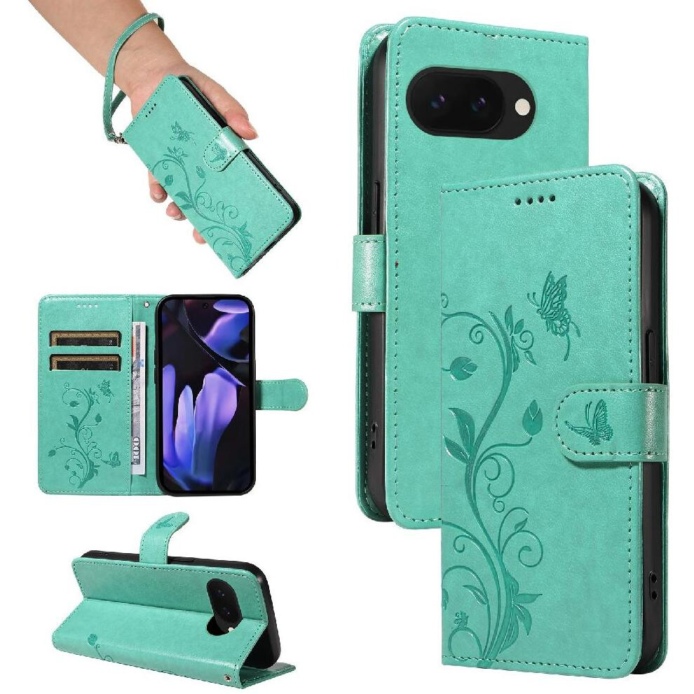 (Green) Case For Google Pixel 9A With Hand Strap And Card Green 764549369331