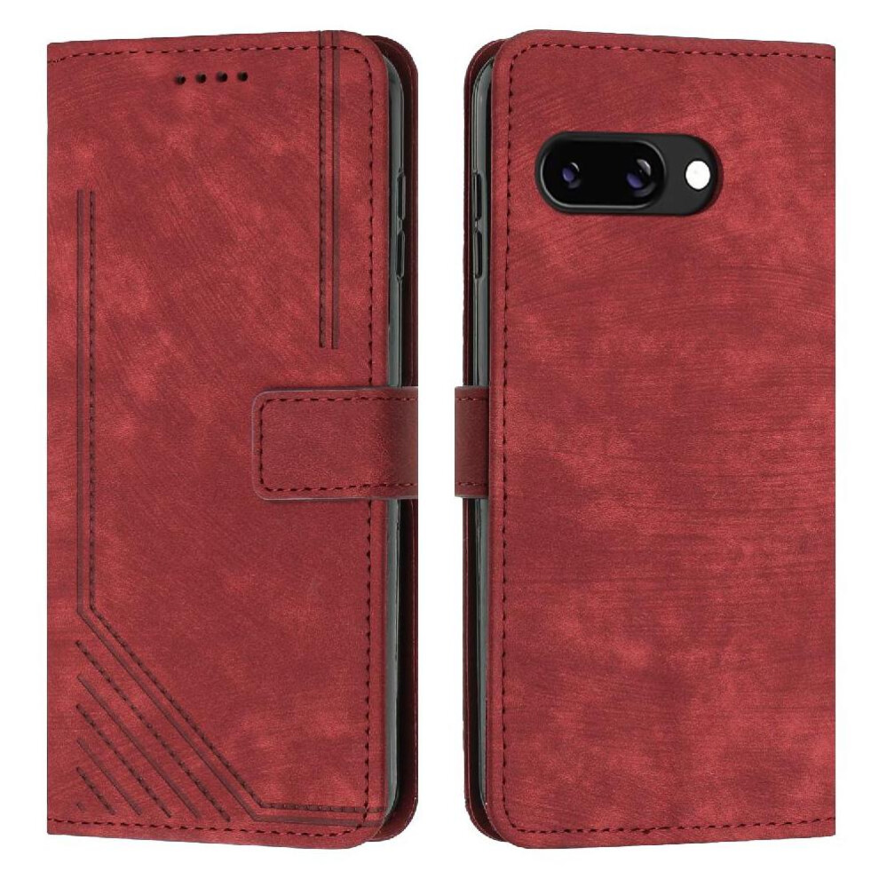 (Red) Flip Case For Google Pixel 9A Kickstand Card Inse Red 764549369706
