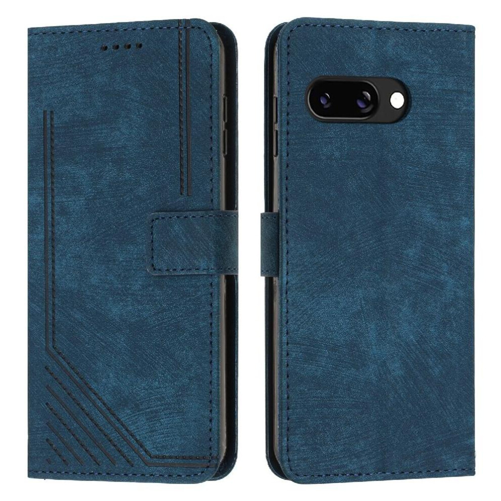 (Blue) Flip Case For Google Pixel 9A Kickstand Card Inse Blue 764549369720