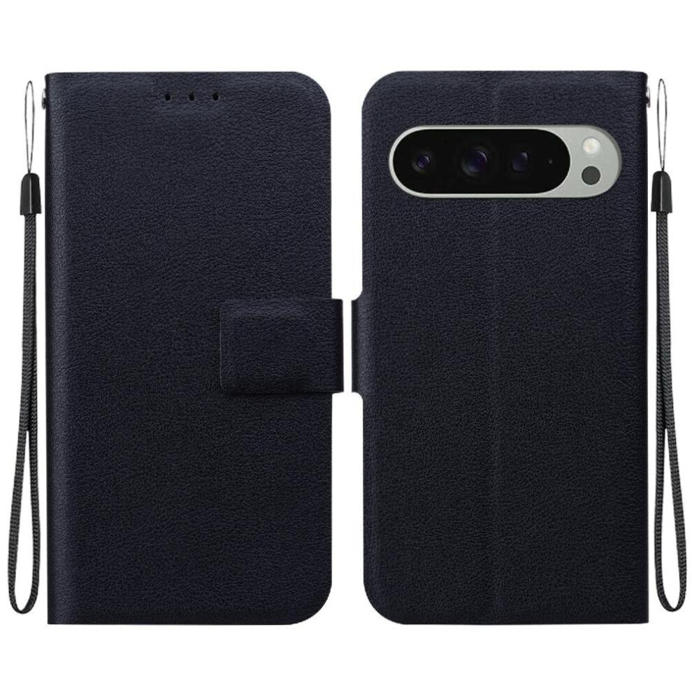 (Black) Flip Case For Google Pixel 9 Pro With Buckle With Black 764549369959