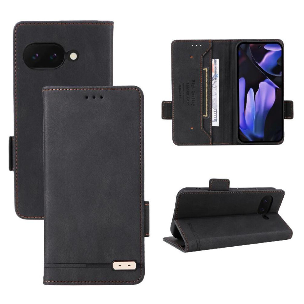 (Black) Flip Case For Google Pixel 9A With Buckle Cover C Black 764549370641
