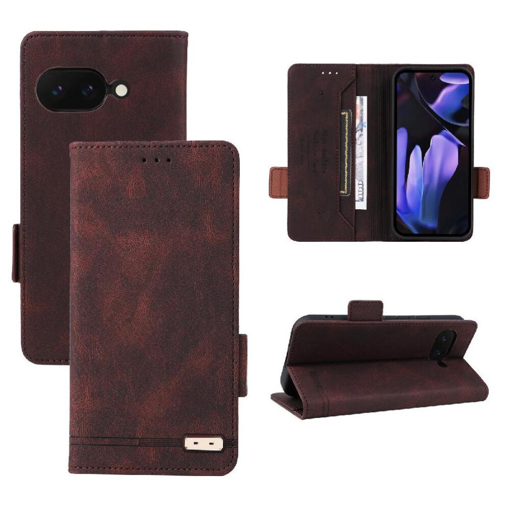 (Brown) Flip Case For Google Pixel 9A With Buckle Cover C Brown 764549370634