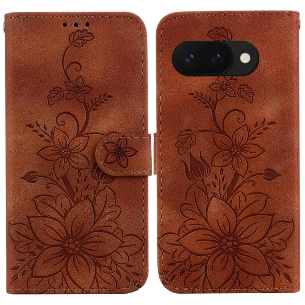 (Brown) Flip Case For Google Pixel 9A Wallet Magnetic Kic Brown 764549370788