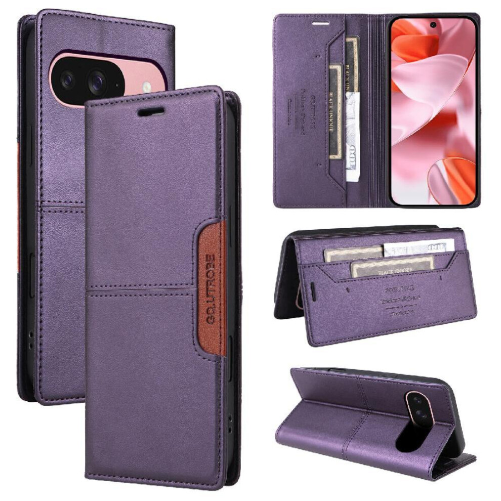 (Purple) Google Pixel 9 Pro Wallet Flip Case Rfid Blocking Purple 764549370986