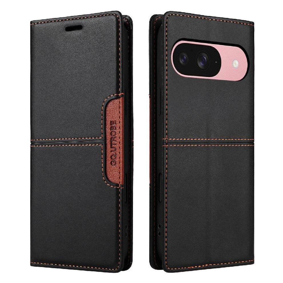 (Black) Google Pixel 9 Pro Wallet Flip Case Rfid Blocking Black 764549370979