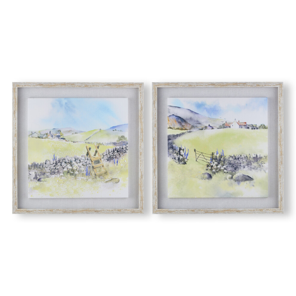Art for the Home Country Meadows Set of 2 Framed Floating Canvas