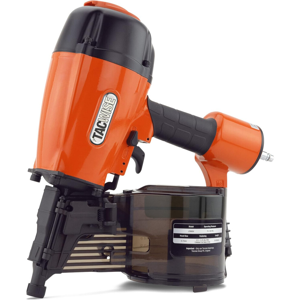 TACWISE JCN90V Air Coil Nail Gun, Uses Flat Top Coil Nails, 50-90 mm