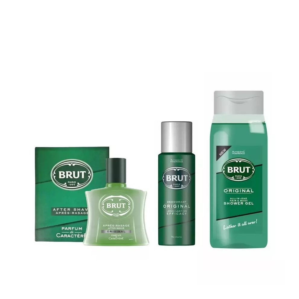 Brut Original Aftershave 100ml, Deodorant 200ml & Shower Gel 500ml
