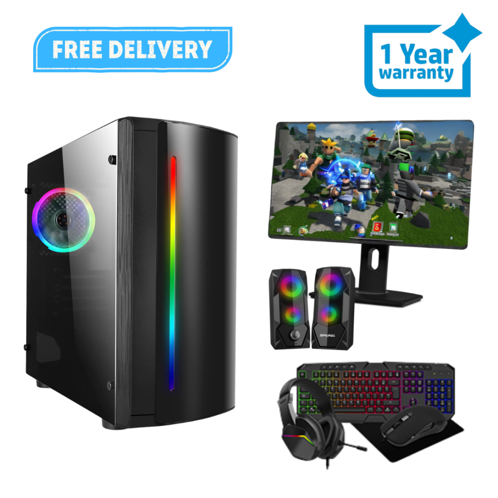 Gaming PC Bundle: i7 16GB RAM 1TB HDD + 128GB SSD, GT1030, 22" Monitor-image-OPC-PFZQ7FY-NEW