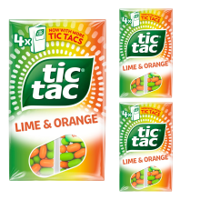 12 Pack x 18g Tic Tac Lime & Orange Sweets Refreshment (3 Multipacks x 4)