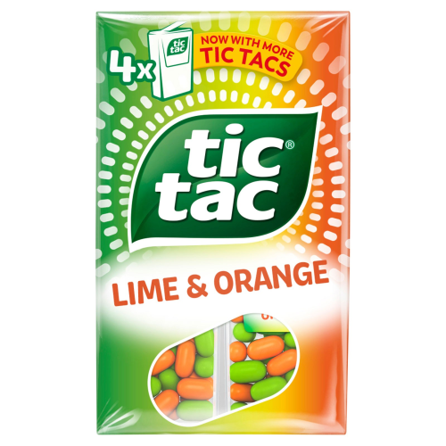 12 Pack x 18g Tic Tac Lime & Orange Sweets Refreshment (3 Multipacks x 4) 2