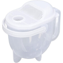 (white) WIKHOSTAR 14 Oz Rice Washer Plastic Grain Rice Washing Bowl with Scale Vegetable Fruit Cleaning Tool Strainer Kitchen Colander with Handle