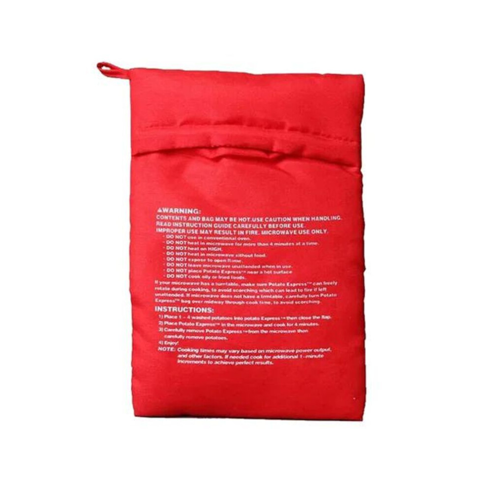 (as the picture) Microwave Potato Bag Reusable Express Microwave Potato Cooker Bag Baked Potato Cooker Perfect Potatoes 4 Minutes Red Baked Pouch