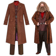 (3XL)Rubeus Hagrid Cosplay Costume Full Set For Adults Halloween Fancy Dress Carnival Costume