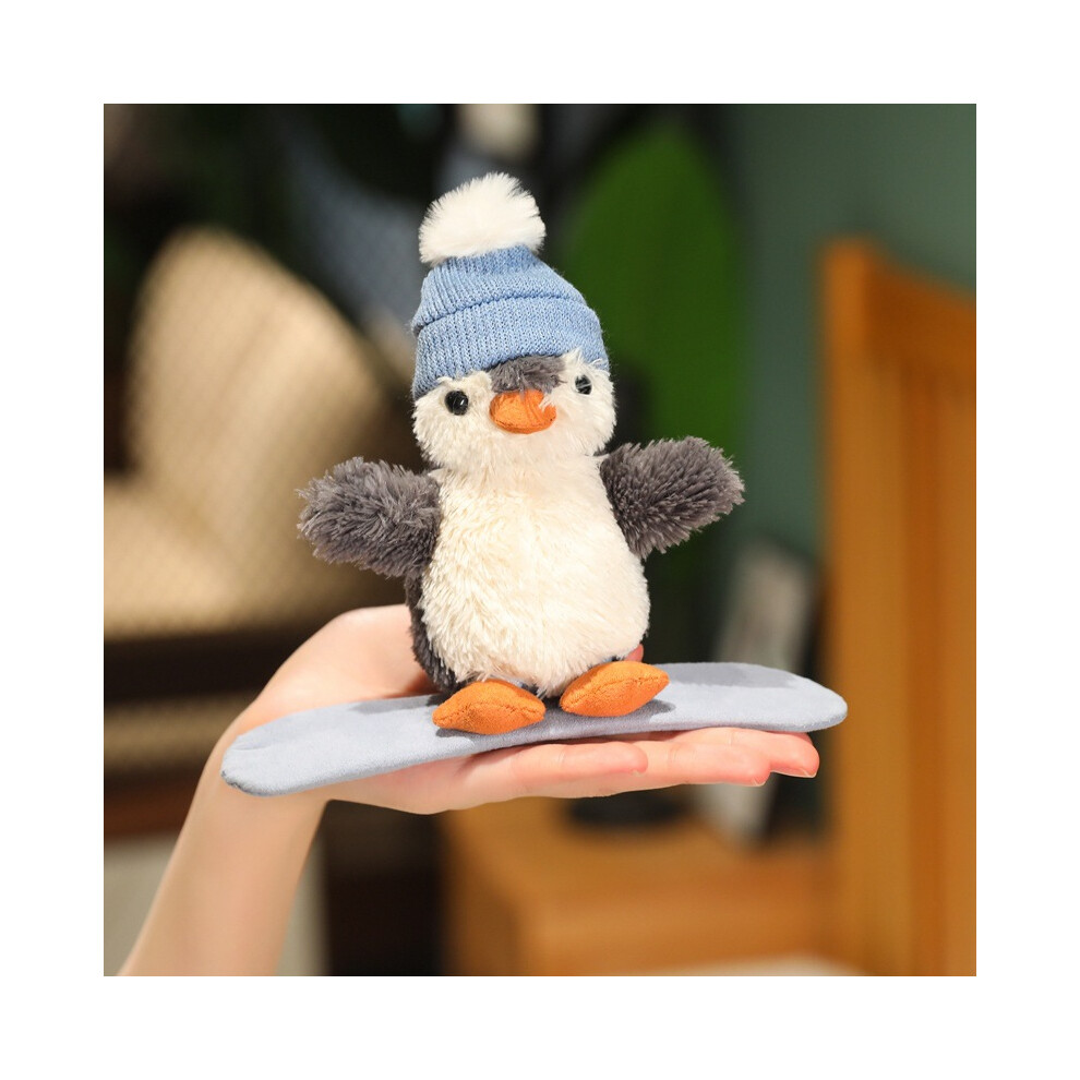 (Skateboard ) Penguin Pendant Peanut Plush Toy Skateboarding Clap Ring Doll Gift Xmas