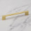 (128mm Handle) Brushed Brass Handle Slim Square Pull 1