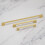 (128mm Handle) Brushed Brass Handle Slim Square Pull 11